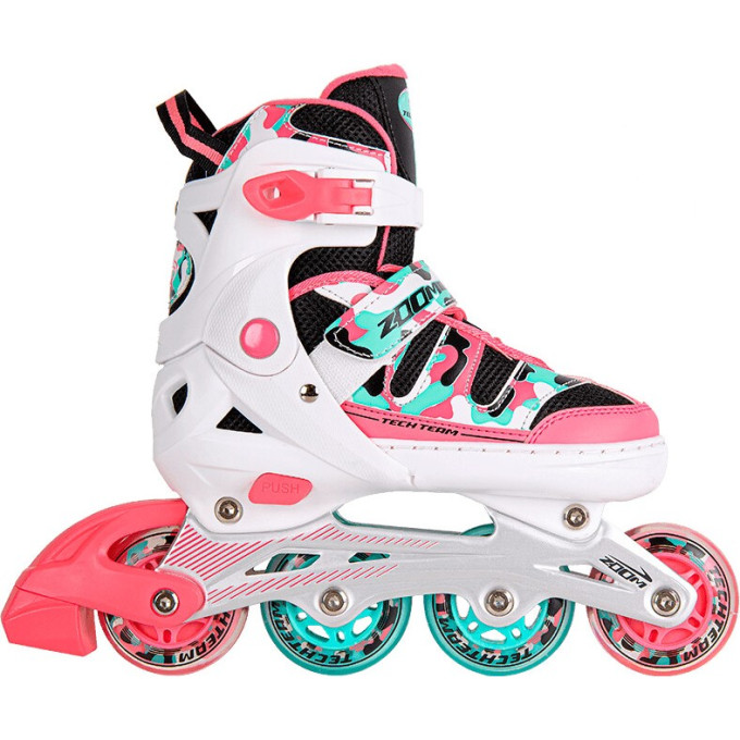 Ролики TECH TEAM ZOOM р.30-33 (S) розовый NN007502